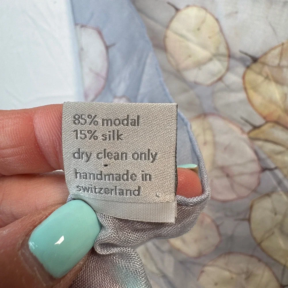 Fabric Frontline Zurich Scarf Modal Silk Handmade Switzerland Botanical Print